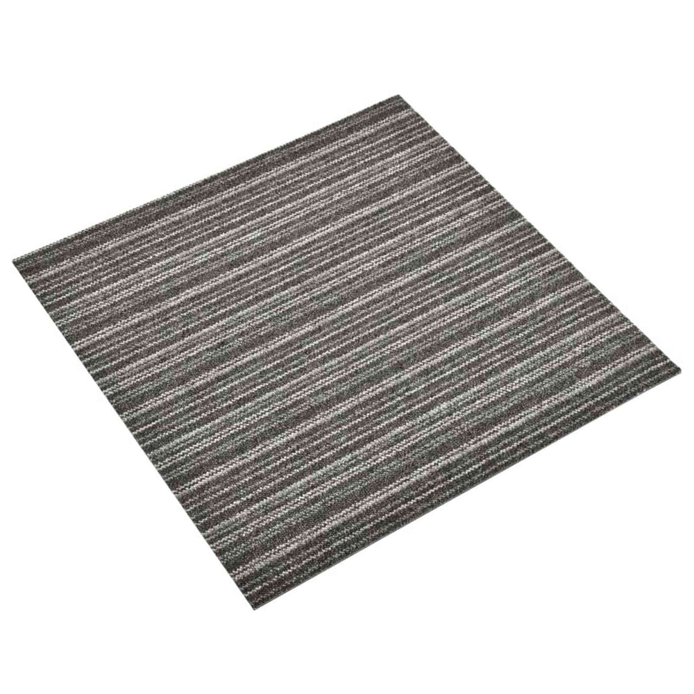 vidaXL Carpet Tiles 20 pcs Striped Anthracite 50 x 50 cm