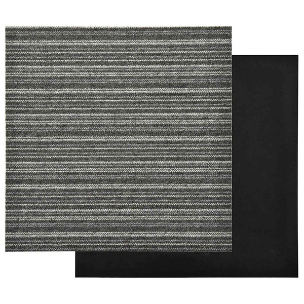 vidaXL Carpet Tiles 20 pcs Striped Anthracite 50 x 50 cm