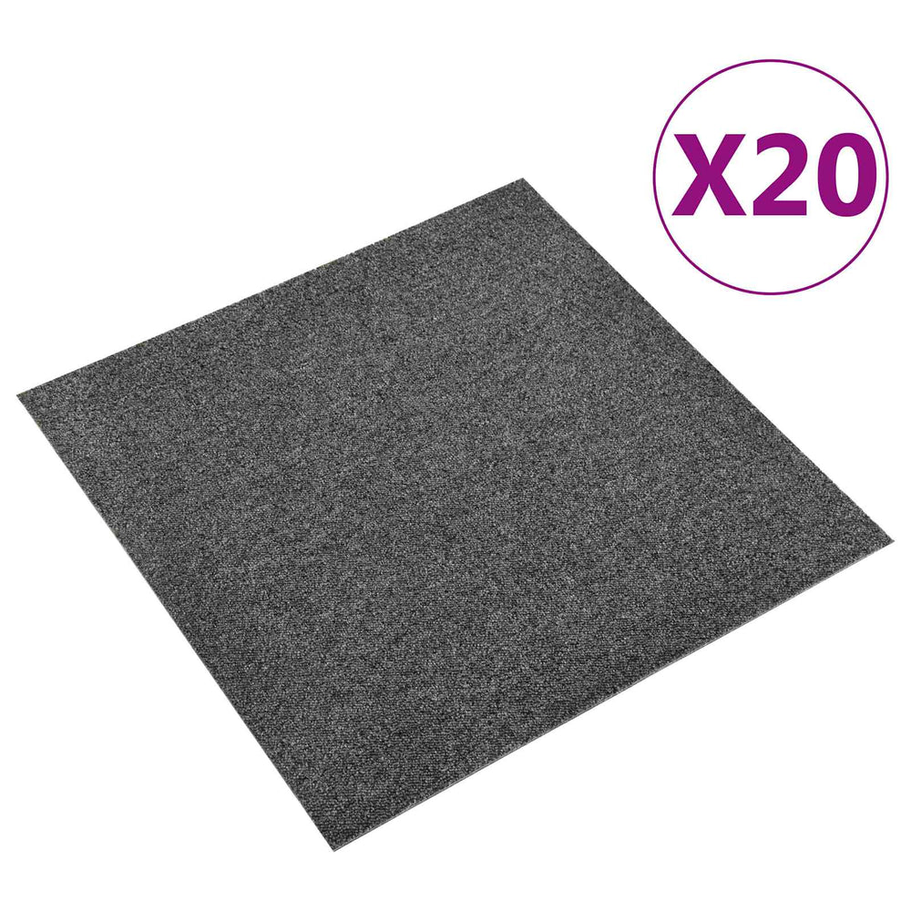 vidaXL Carpet Tiles 20 pcs Anthracite 50 x 50 cm 100% Polypropylene