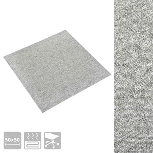 vidaXL Carpet Tiles 20 pcs Light Grey 50 x 50 cm 100% Polypropylene