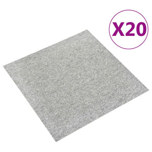 vidaXL Carpet Tiles 20 pcs Light Grey 50 x 50 cm 100% Polypropylene
