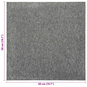 vidaXL Carpet Tiles 20 pcs Grey 50 x 50 cm 100% Polypropylene