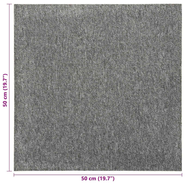 vidaXL Carpet Tiles 20 pcs Grey 50 x 50 cm 100% Polypropylene