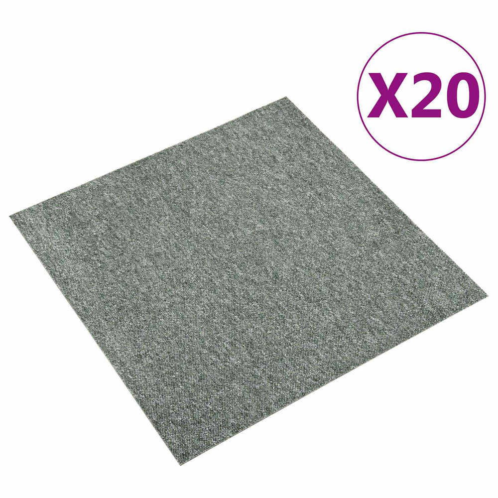 vidaXL Carpet Tiles 20 pcs Green 50 x 50 cm 100% Polypropylene