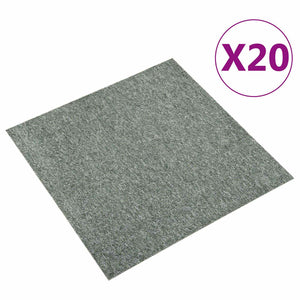 vidaXL Carpet Tiles 20 pcs Green 50 x 50 cm 100% Polypropylene