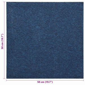 vidaXL Carpet Tiles 20 pcs Dark Blue 50 x 50 cm 100% Polypropylene