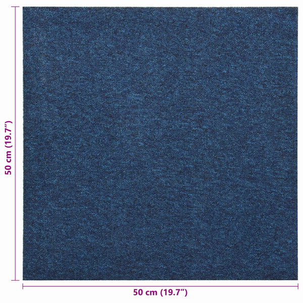 vidaXL Carpet Tiles 20 pcs Dark Blue 50 x 50 cm 100% Polypropylene