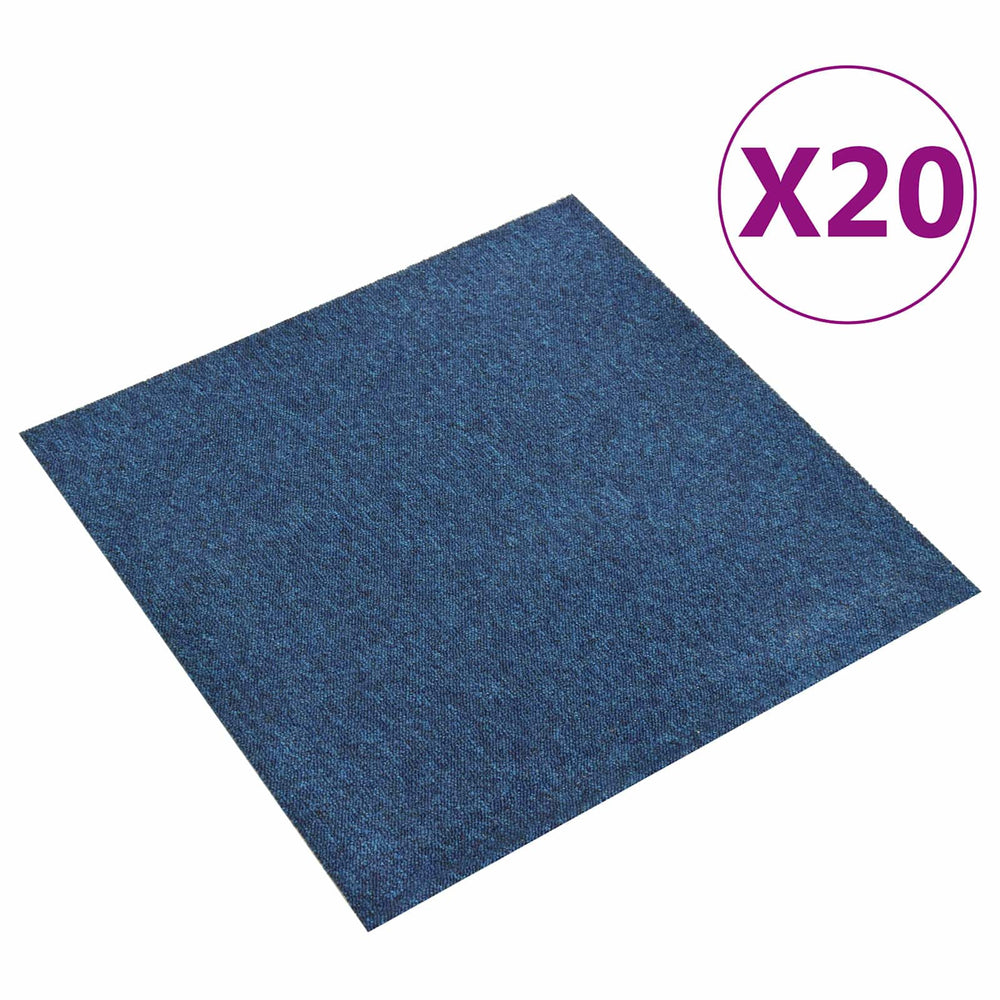 vidaXL Carpet Tiles 20 pcs Dark Blue 50 x 50 cm 100% Polypropylene