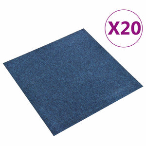 vidaXL Carpet Tiles 20 pcs Dark Blue 50 x 50 cm 100% Polypropylene