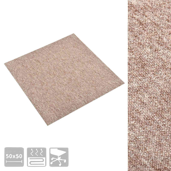 vidaXL Carpet Tiles 20 pcs Beige 50 x 50 cm 100% Polypropylene