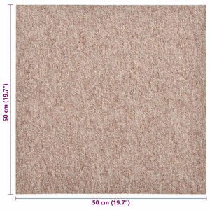 vidaXL Carpet Tiles 20 pcs Beige 50 x 50 cm 100% Polypropylene