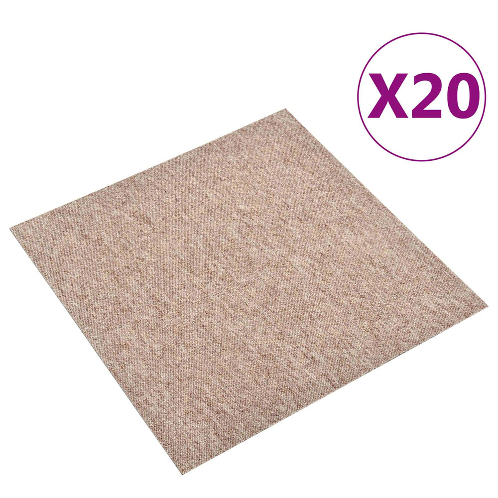 vidaXL Carpet Tiles 20 pcs Beige 50 x 50 cm 100% Polypropylene