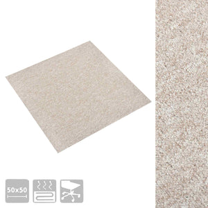 vidaXL Carpet Tiles 20 pcs Light Beige 50 x 50 cm 100% Polypropylene
