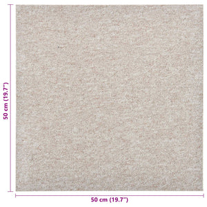 vidaXL Carpet Tiles 20 pcs Light Beige 50 x 50 cm 100% Polypropylene