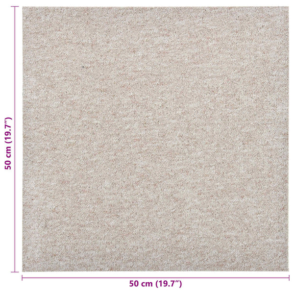 vidaXL Carpet Tiles 20 pcs Light Beige 50 x 50 cm 100% Polypropylene