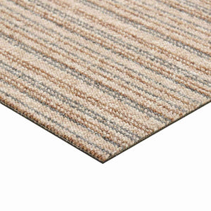 vidaXL Carpet Tiles 20 pcs Striped Beige 50 x 50 cm 100% Polypropylene