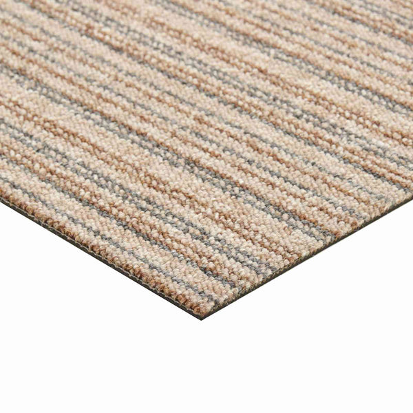 vidaXL Carpet Tiles 20 pcs Striped Beige 50 x 50 cm 100% Polypropylene