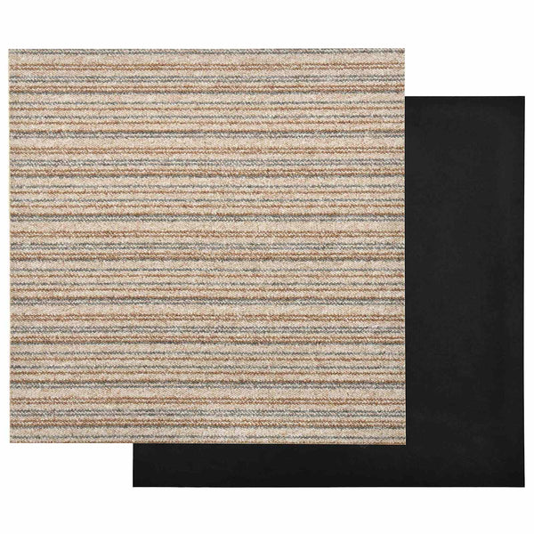 vidaXL Carpet Tiles 20 pcs Striped Beige 50 x 50 cm 100% Polypropylene