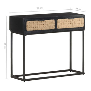 vidaXL Console Table 90x35x76 cm Solid Mango Wood