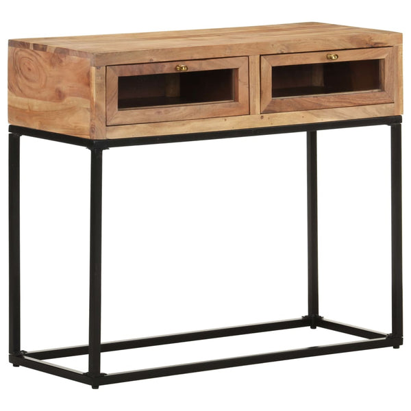 vidaXL Console Table 90x35x76 cm Solid Acacia Wood
