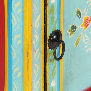 vidaXL Hand-Painted Highboard 40x30x90 cm Solid Mango Wood