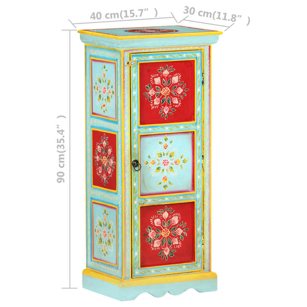 vidaXL Hand-Painted Highboard 40x30x90 cm Solid Mango Wood