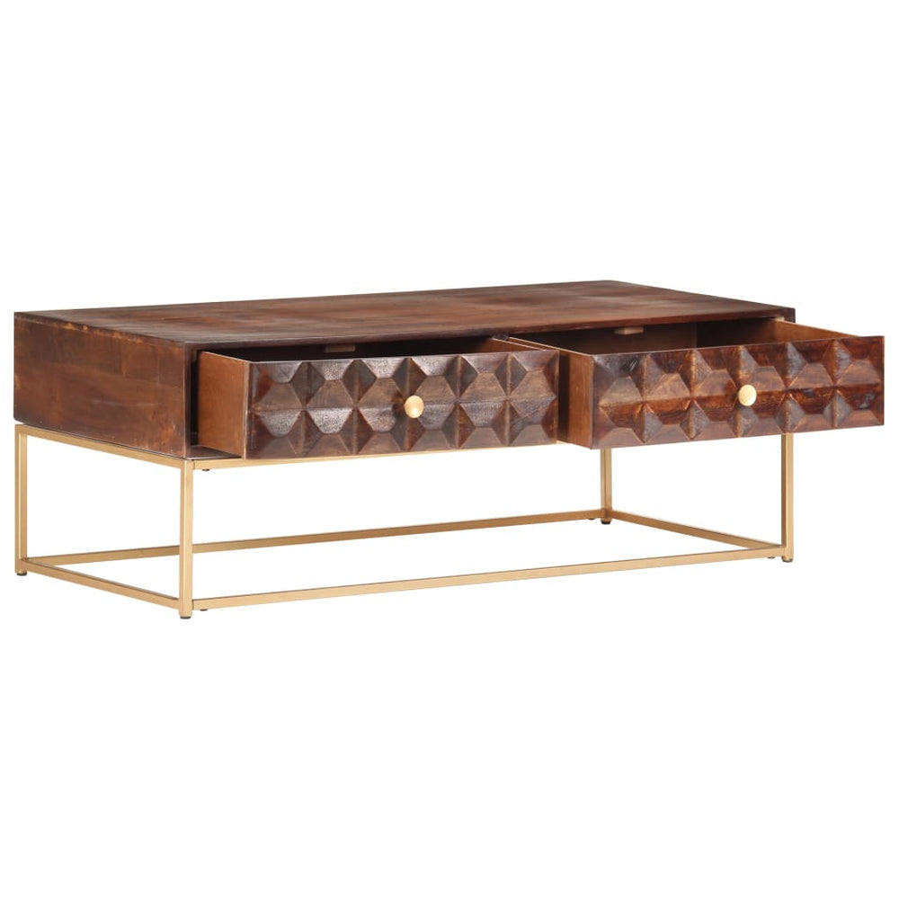 vidaXL Coffee Table 112x50x40 cm Solid Mango Wood