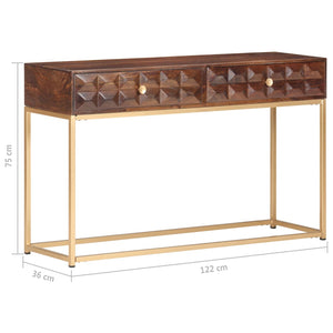 vidaXL Console Table 122x36x75 cm Solid Mango Wood