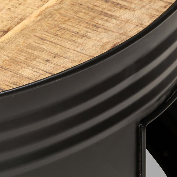 vidaXL Coffee Table Black 68x68x36 cm Rough Solid Mango Wood