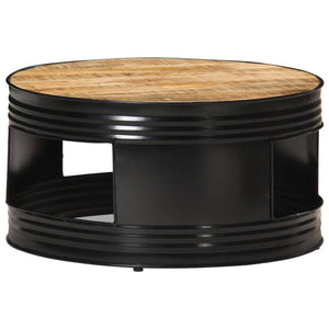 vidaXL Coffee Table Black 68x68x36 cm Rough Solid Mango Wood