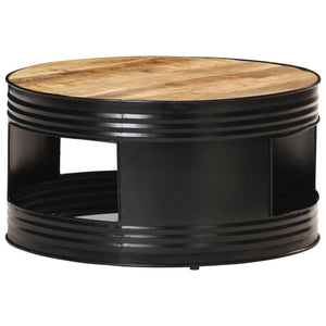 vidaXL Coffee Table Black 68x68x36 cm Rough Solid Mango Wood