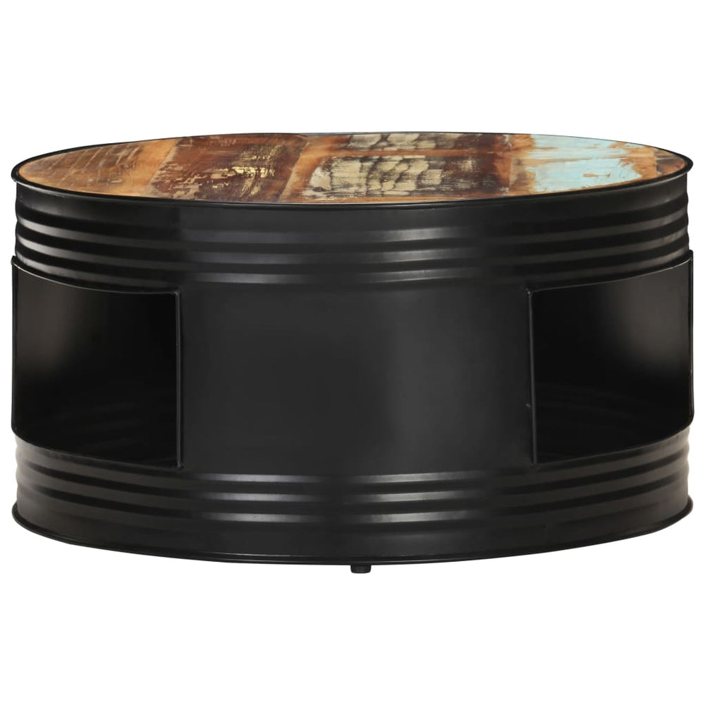 vidaXL Coffee Table Black 68x68x36 cm Solid Reclaimed Wood