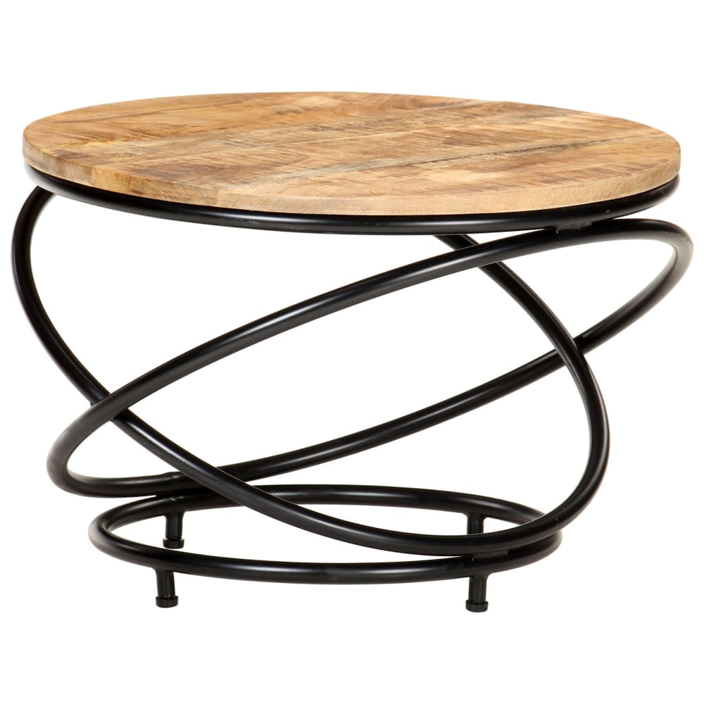vidaXL Coffee Table Black 60x60x40 cm Rough Solid Mango Wood