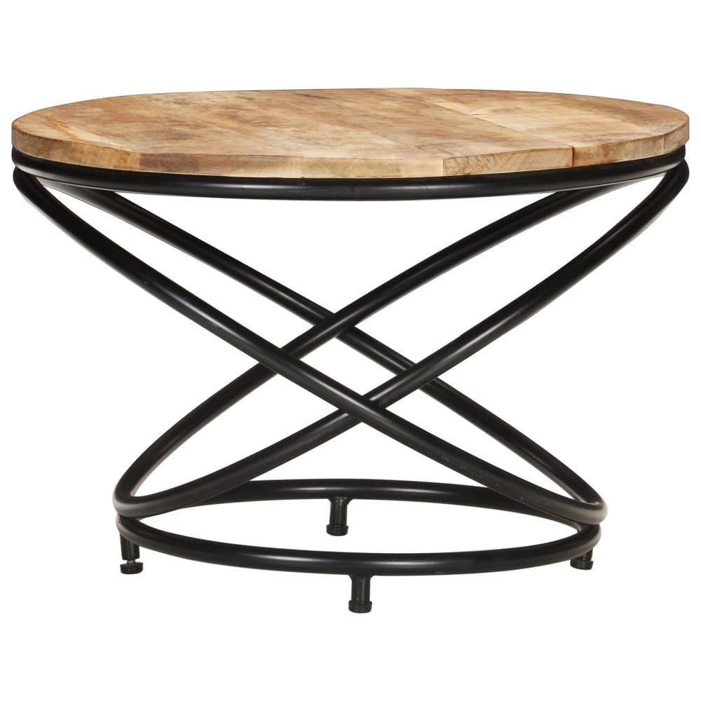 vidaXL Coffee Table Black 60x60x40 cm Rough Solid Mango Wood