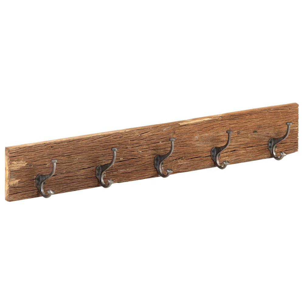 vidaXL Coat Rack with 5 Hooks 100x2.5x15 cm Recycled Solid Wood