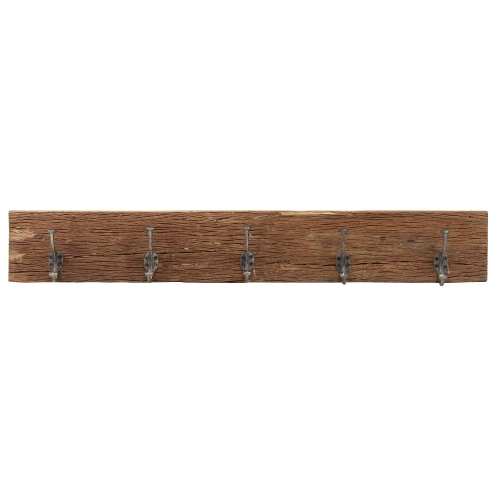 vidaXL Coat Rack with 5 Hooks 100x2.5x15 cm Recycled Solid Wood