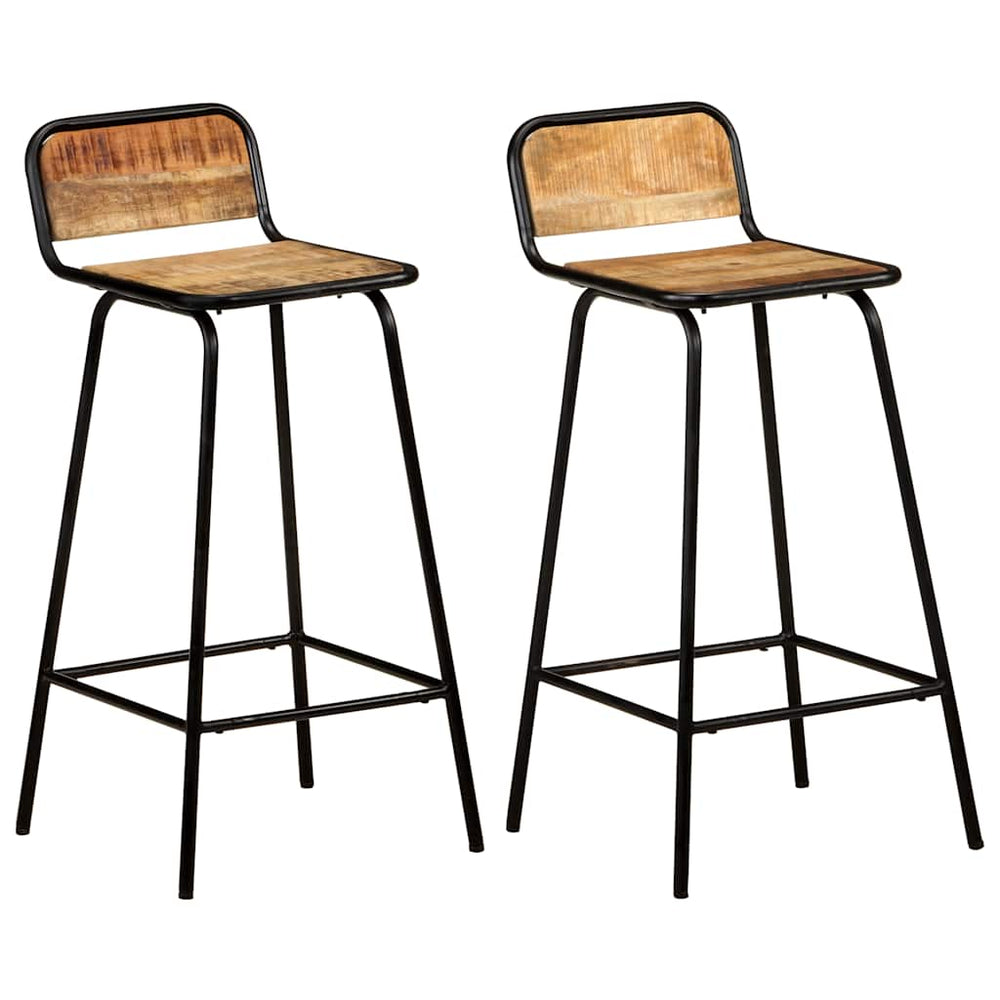 vidaXL Bar Stools 2 pcs Solid Mango Wood