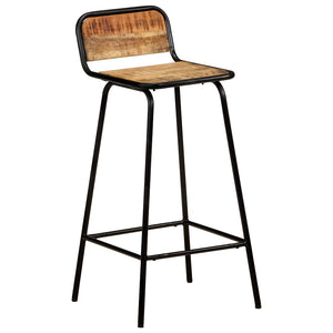 vidaXL Bar Stools 2 pcs Solid Mango Wood