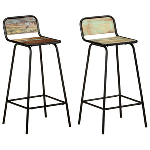 vidaXL Bar Stools 2 pcs. Solid Reclaimed Wood