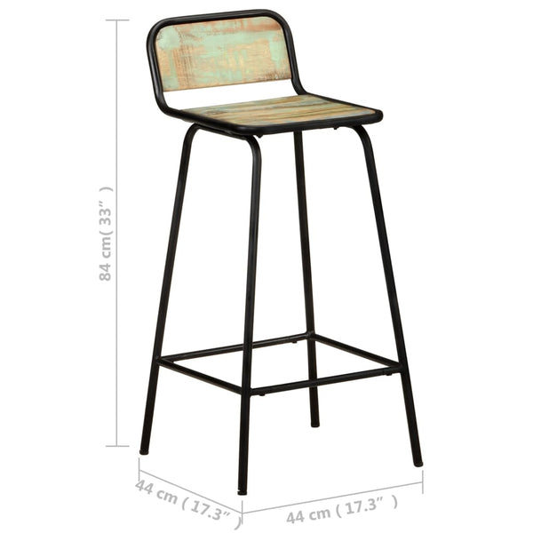 vidaXL Bar Stools 2 pcs. Solid Reclaimed Wood