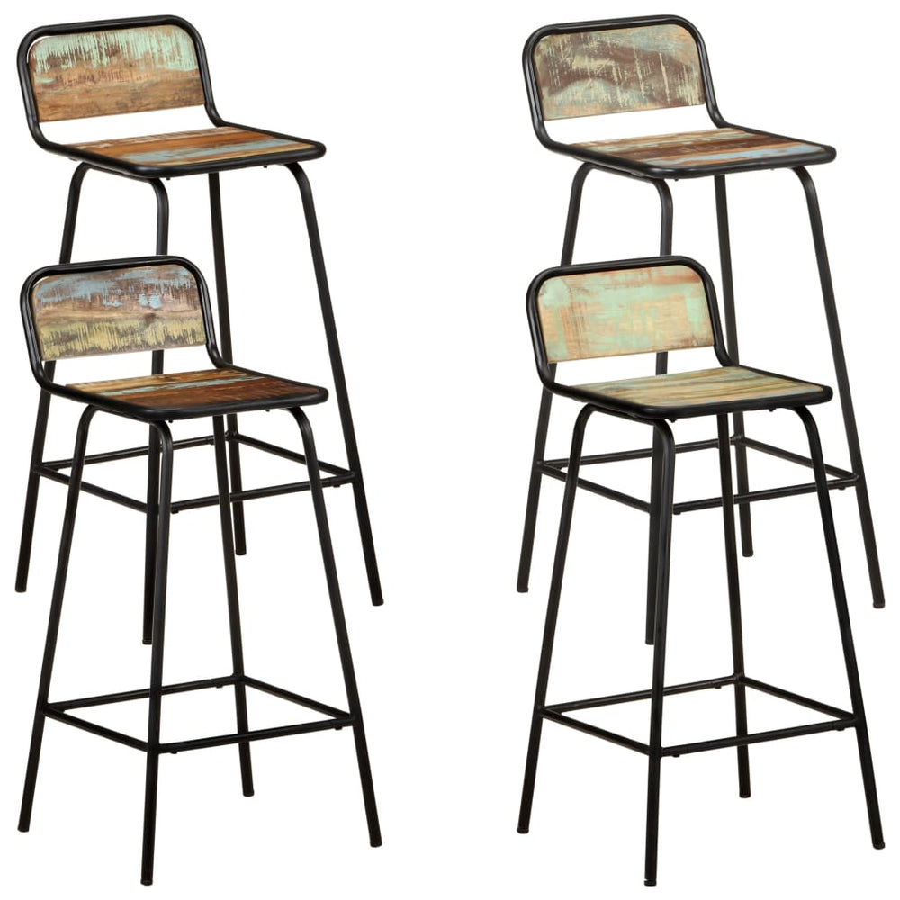 vidaXL Bar Stools 4 pcs. Solid Reclaimed Wood