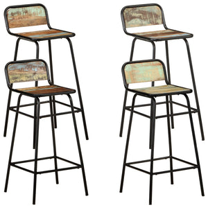 vidaXL Bar Stools 4 pcs. Solid Reclaimed Wood
