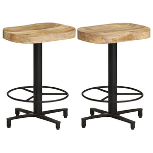 vidaXL Bar Stools 2 pcs. 52 cm Solid Mango Wood