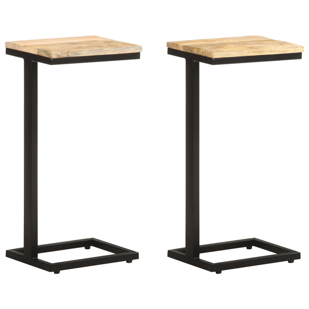 vidaXL Side Tables 2 pcs. 31.5x24.5x64.5 cm Rough Mango Wood