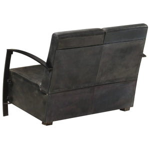 vidaXL 2-Seater Sofa Grey Genuine Leather