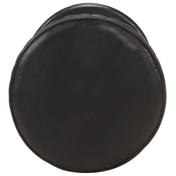 vidaXL Bar Stool Black Real Leather