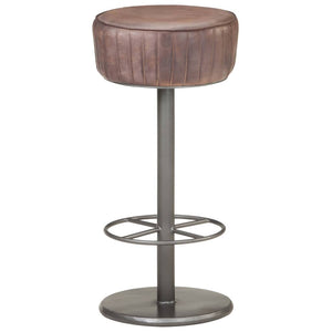 vidaXL Bar Stools Brown Genuine Leather