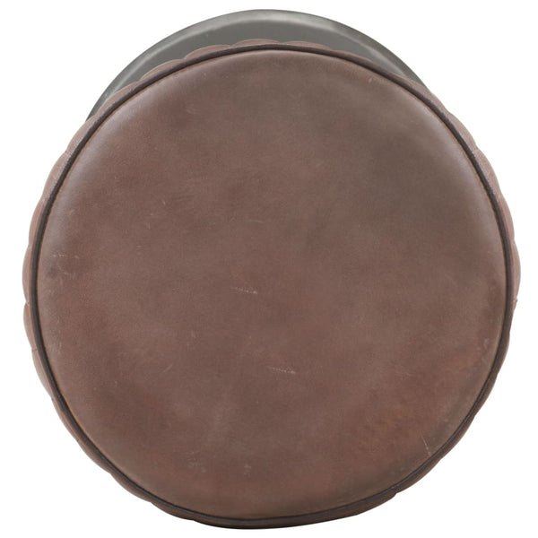 vidaXL Bar Stools Brown Genuine Leather