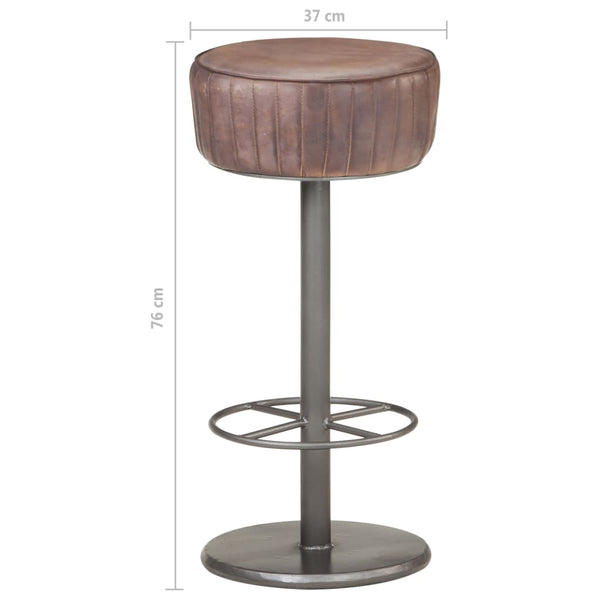 vidaXL Bar Stools Brown Genuine Leather