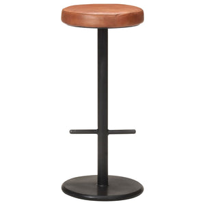 vidaXL Bar Stools 2 pcs. Brown Genuine Leather
